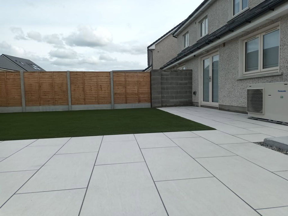 Transform Your Outdoor Space with Alpine White Porcelain and Fake Turf Grass in Donabate